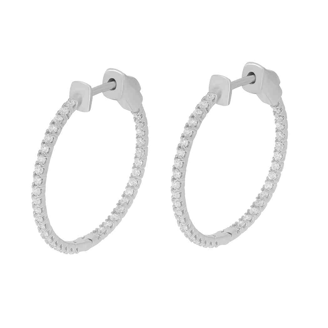 Huggie Hoop Inside Outside Diamond Earrings ER29A75MM26